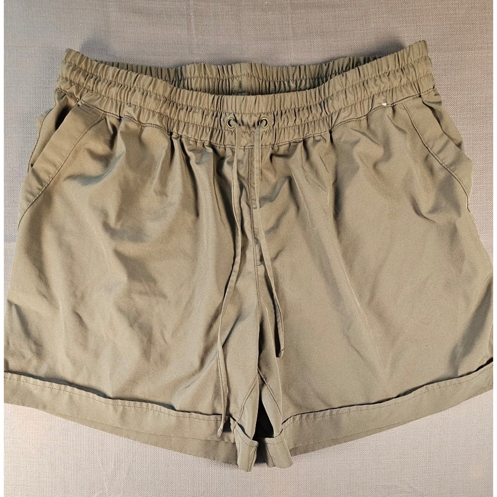 Mondetta Womens XL Olive Green Elastic Waist Drawstring Cuffed Active Shorts